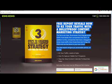 GroovePages Tutorial - Design Hacking a King Kong Landing Page
