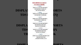 TDS shortcut keys in Tally prime #tally #tallysolution #taxconsulting #accounting