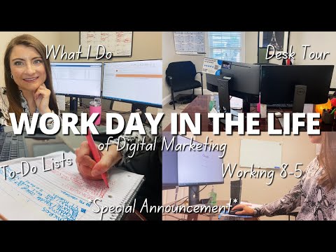 DAY IN THE LIFE OF A DIGITAL MARKETING INTERNSHIP | Desk Tour, Negativity, What I Do in My 9-5