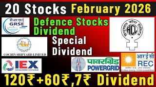 February 2026 🌟 20 Stocks Declared high Dividend with ex date's • Defence stock • Hindustan copper