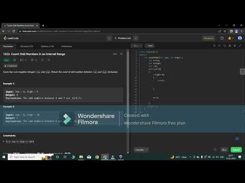 LEETCODE Today's challenge  Count odd numbers in  an interval DailyChallenge