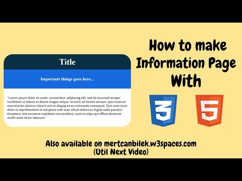 How to Make Information Page With HTML & CSS ?