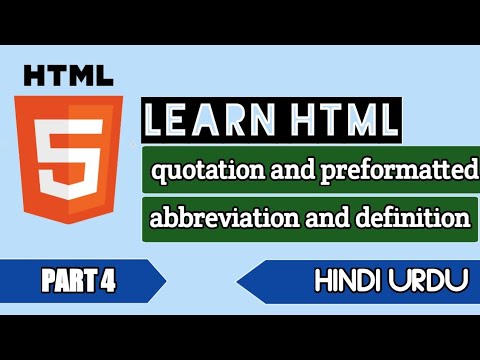 web development series for visually impaired person part 4. describe Q tag PRE tag ABBR tag and DFN