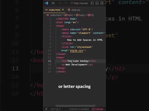 How to Add Spaces in HTML