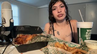 ASMR wingstop mukbang | crispy wings, french fries