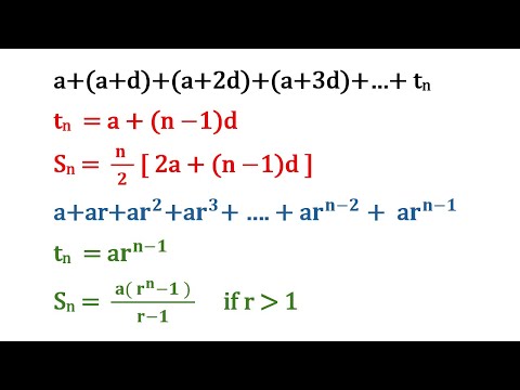 Arithmetic Series and Geometric Series Formulas and Concepts. Finite and Infinite Series Formulas.