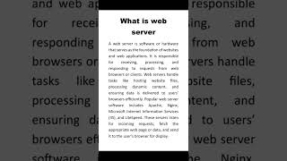 what is web server.#webserver