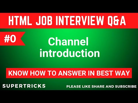 Html Interview questions and answers | channel introduction page