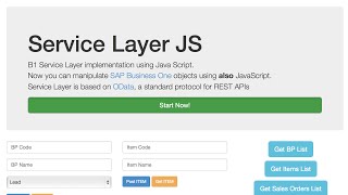 SAP Business One Service Layer implementation using JavaScript