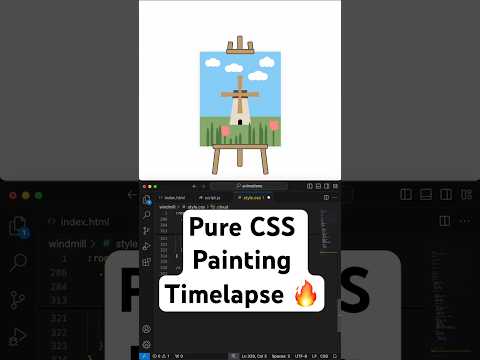 Windmill Painting with CSS Animation | Timelapse