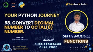 Decimal Number to Octal Number Conversion in Python | Your Python Journey – 100 Programs in #Python