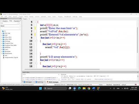 //multidimensional array(2-D Array),with example program.