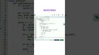Sum Pair closest to target #geeksforgeeks #coding #gfg #python #gfgpractice #gfgpotd #code