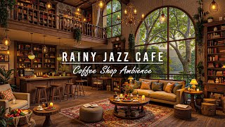 Rainy Jazz Cafe | Smooth Jazz Piano Music in Coffee Shop Ambience & Rain Sounds for Relax,Study,Work