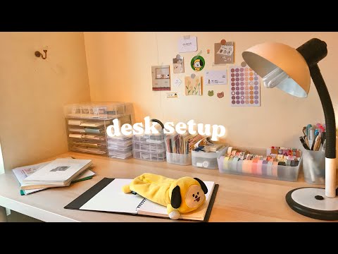 📚 desk setup ⎯ stationery organising and wall decorating !
