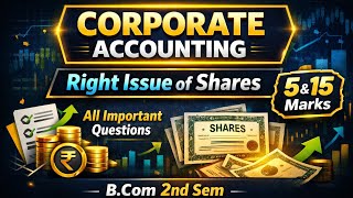 Right Issue of Shares | Corporate Accounting | 5 & 15 Marks | B.Com 2nd Semester | Pu