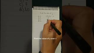 What is value of y/x #solvemath #math #equation