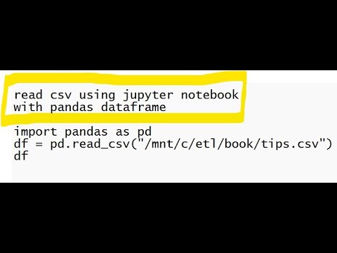 read csv using jupyter notebook with pandas dataframe