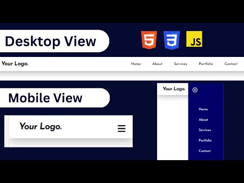 How to Create responsive navigation bar with html, CSS, and JavaScript | #html #css  #javascript
