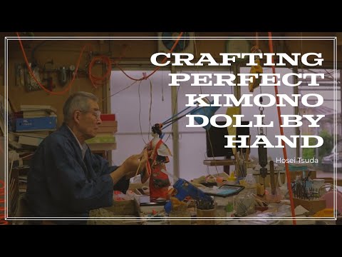 Creating perfect kimono doll by hand.A traditional craftsman for a 190 yeas old stroe in Tokyo