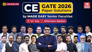 GATE 2026 2nd Shift Civil Engineering Paper Solutions | Full Analysis by MADE EASY Senior Faculties