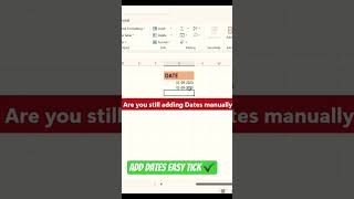 Add Dates easy way #excelforbeginners #excel #excelshortcuts #exceltutorial #shorts