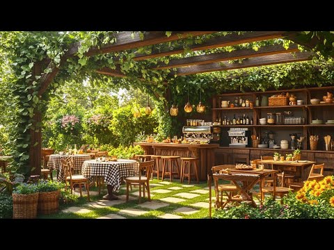Warm Morning Jazz 🌸 Summer Cafe Atmosphere With Birds Chirping, Morning Sunshine Helps Relax