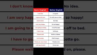 Basic Vs Better English ✨ #learning #reading #english #vocabulary #pronunciation #shorts #short