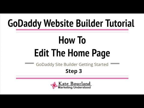 GoDaddy Website Tutorial:  Editing the Home Page Using Go Daddy Site Builder