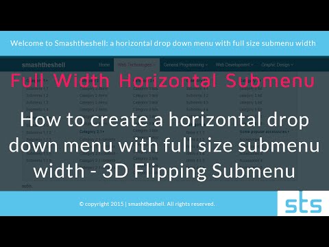 How to create a horizontal drop down menu with full size submenu width - 3D Flipping Submenu
