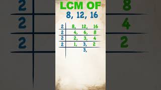 LCM of 8, 12, and 16  #lcm  #hcfandlcmtricks  #publicmaths