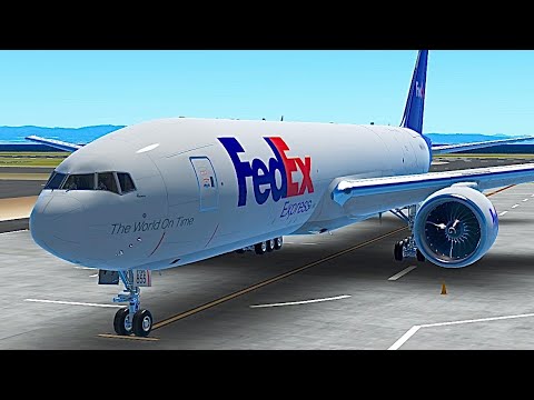 RJBE-FedEx B777F Landing at Kobe Airport.