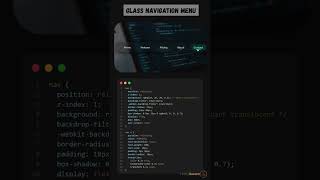 ✨ Glassmorphism Navigation Menu | Frosted Glass UI #shorts #css #csstricks #menu