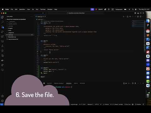 Modify and Run a Python program in VS Code