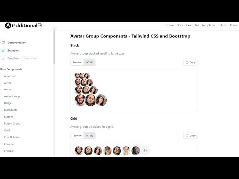 Additional UI | Avatar Group | Bootstrap and Tailwind CSS