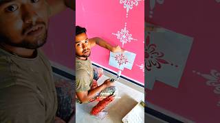 Stencil Design #art #viralvideo #trendingvideo #shortfeed #shorts #wallpainting #reels