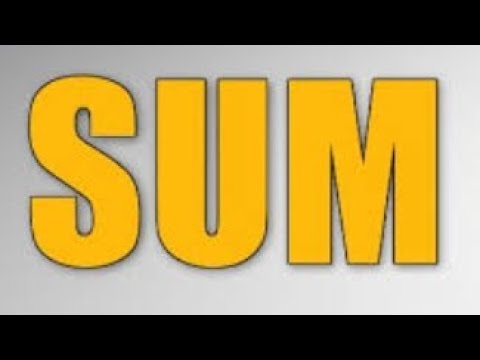 Value of Sum in Excel Sheet