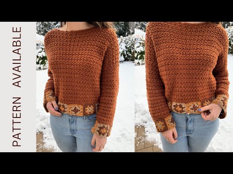 Crochet Tutorial - Granny Square Trim Sweater