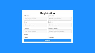 Responsive Registration Form in HTML and CSS