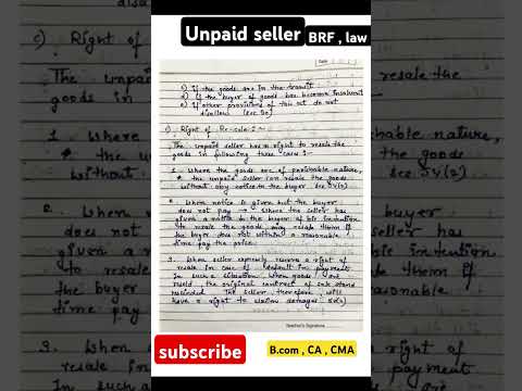 unpaid seller and his rights against goods and buyer b com 4th sem brf  #ca #bcom4ndsemes
