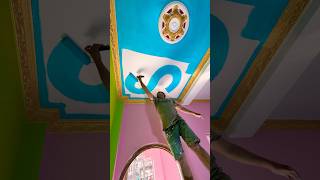 Blue Colour Fast Code 🏡Wallpainting #art #viralvideo #trendingvideo #shortfeed #painting #shorts