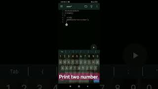 write a program to print two number taken by user #c #cxxdroid #shorts