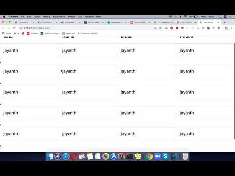 Table data binding with api data