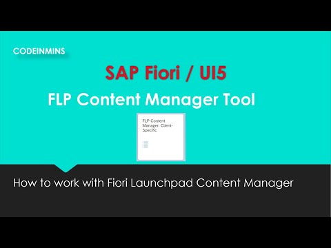 Part 1 - Fiori Launchpad Content Manager Tool