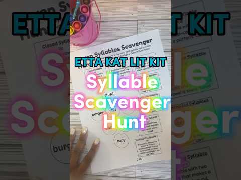 EttaKatLitKit - Syllable Scavenger Hunt #SOR #earlyliteracy #literacy  #prek #kindergarten