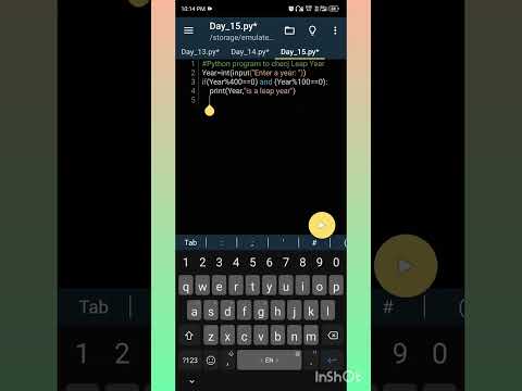 Day_15 || Python using check leap year || #python #next #coding #shorts