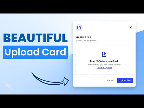 Responsive Upload Card Design using HTML CSS