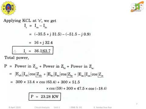 Unbalanced Delta Circuits Problems Contd.. Video Lecture