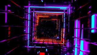 🔷 4K Screensaver – Futuristic Geometric Neon Tunnel VJ Cyber (No Sound)