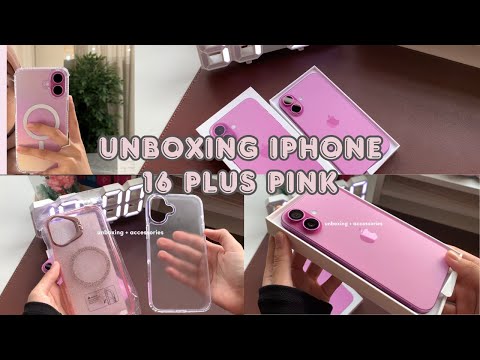 unboxing iPhone 16 Plus Pink 💗🌸🩰(256GB) | unboxing + accessories 📦